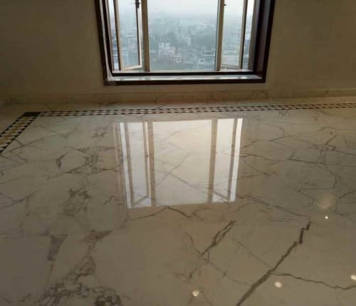 Italian marble floor polishing